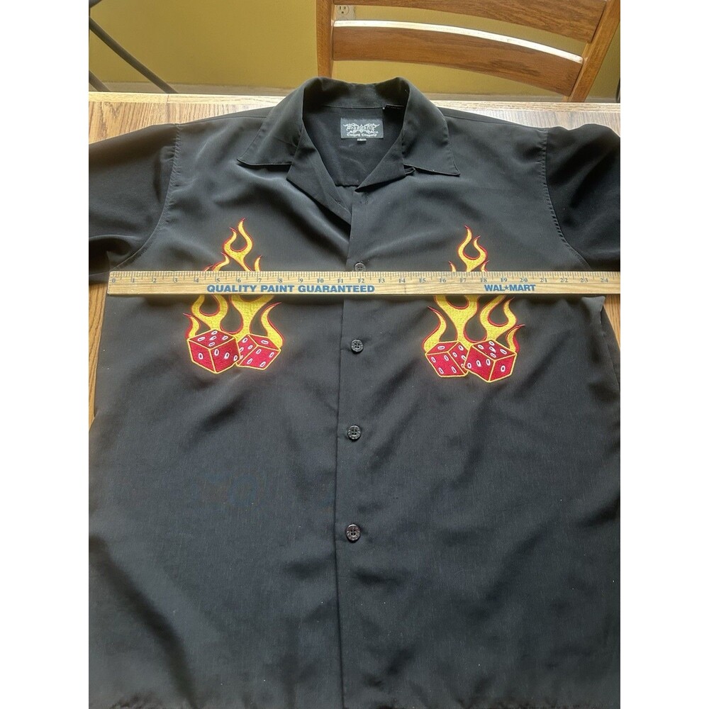 Dragonfly Shirt Mens L Flaming Dice Retro Y2K Short Sleeve. Used - Picture 7 of 10